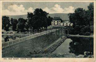 1941 Vác, Buki-sziget, városi vízmű. Báskay fényképész (EB)