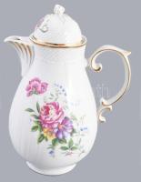 Hollóházi Hajnalka mintás mokkás / kávés készlet, extra tálcával, rózsákon kis sérüléssel, teljes, j...