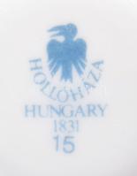 Hollóházi Hajnalka mintás mokkás / kávés készlet, extra tálcával, rózsákon kis sérüléssel, teljes, j...