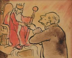 Jelzés nélkül (Gedő Lipót?): 4 db meseillusztráció. Akvarell, tus, papír. 6,5x8 és 15x11 cm közötti ...