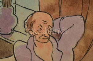 Jelzés nélkül (Gedő Lipót?): 4 db meseillusztráció. Akvarell, tus, papír. 6,5x8 és 15x11 cm közötti ...