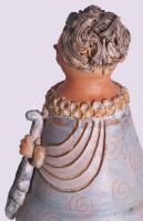 Kiss Roóz Ilona (1920-2010): Mázas kerámia szobor. Kézzel festett, jelzett, hibátlan m: 37 cm