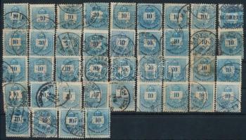 40 db Színesszámú 10kr bélyeg