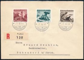 Liechtenstein 1950 Vadászat Mi 285-287 FDC (Mi EUR 150.-)