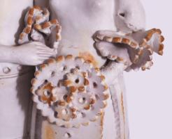 Kovács Éva (1938-): Menyasszony és vőlegény. Mázas kerámia. Kézzel festett, jelzett, hibátlan 30 cm