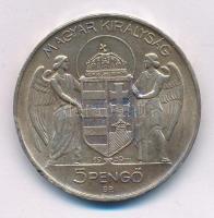 1939. 5P Ag "Horthy balra" kapszulában T:AU patina Adamo P8.2