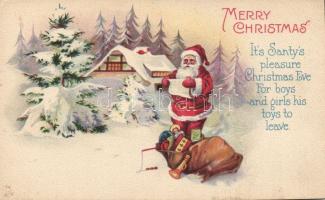 Christmas Santa litho