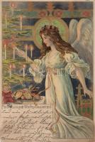 1899 Christmas Art Nouveau litho