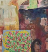 Olvashatatlan jelzéssel vagy jelzés nélkül: 30 db rajz, közte több női akt tanulmány. Klf. technikák...