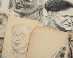 Olvashatatlan jelzéssel vagy jelzés nélkül: 30 db rajz, közte több női akt tanulmány. Klf. technikák...