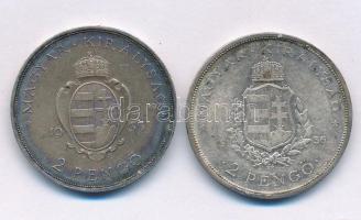 1935. 2P Ag "Pázmány" + 1936. 2P Ag "Liszt Ferenc" T:AU,XF patina
Hungary 1935....
