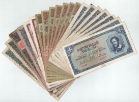 Vegyes, 20db-os Pengő bankjegytétel T:F,VG