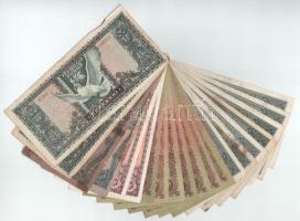 Vegyes, 20db-os Pengő bankjegytétel T:F,VG