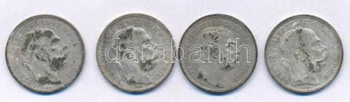 1893KB 1K Ag "Ferenc József" + 1895KB 1K Ag "Ferenc József" + 1896KB 1K Ag "...