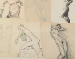 Radnai Panni (1904-): 16 db tanulmányrajz, közte több női akt. Klf. technikák, papír, mindegyik jelz...