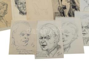 Radnai Panni (1904-): 21 db tanulmányrajz, közte híres személyiségek (Kodály Zoltán, Maurice Vagh-We...