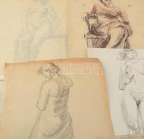 Radnai Panni (1904-): 21 db tanulmányrajz, közte híres személyiségek (Kodály Zoltán, Maurice Vagh-We...