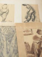 Radnai Panni (1904-): 18 db tanulmányrajz, közte híres személyiségek (Mesterházi Lajos) arcképei, tö...