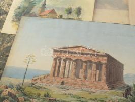 Olvashatatlan jelzéssel vagy jelzés nélkül: 30 db rajz, közte több női akt tanulmány. Klf. technikák...