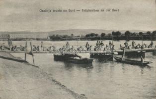 Slavonski Brod temporary bridge on the river Sava