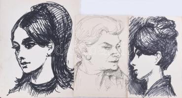 Olvashatatlan jelzéssel vagy jelzés nélkül: 30 db rajz és sokszorosított grafika, közte néhány kevés...