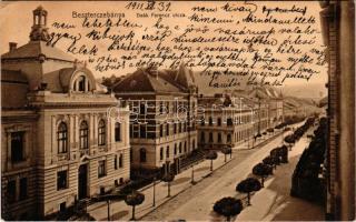 1911 Besztercebánya, Banská Bystrica; Deák Ferenc utca, villa sor. Machold F. kiadása / street view, villas (EK)