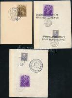 9 db levél, emléklap, közte Visszatért bélyegzések