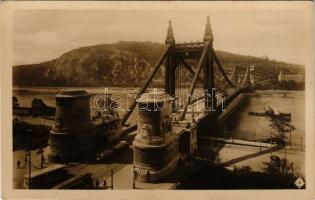 Budapest V. Erzsébet híd pesti hídfője, gőzhajó, villamos, autóbusz (EK)