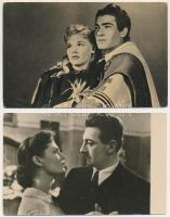 18 db RÉGI és MODERN színész lap, magyar és külföldi, vegyes minőségben / 18 pre-1945 and modern Hungarian and foreign actors postcards in mixed quality