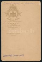 cca 1880 Báró Rauch Pál (1865-1933) Horvát-Szlavon-Dalmátország bánja és felesége, keményhátú fotó O...