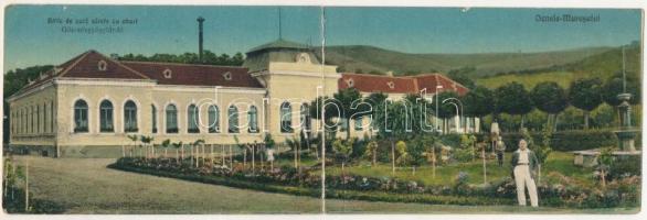 Marosújvár, Uioara, Ocna Mures, Ocnele Muresului; Baile de cura sarate cu aburi. Filip Banciu / gőz-sósgyógyfürdő / salt spa, bath (hajtásnál szakadt / torn at fold)