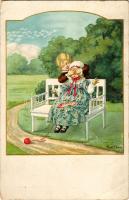 1929 Children art postcard. M. M. No. 1263. s: Pauli Ebner (Rb)