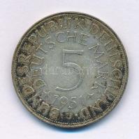 Német Szövetségi Köztársaság 1951J 5M Ag T:XF patina FRG 1951J 5 Mark Ag C:XF patina Krause KM#112