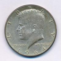 Amerikai Egyesült Államok 1964. 1/2$ Ag "Kennedy" T:XF patina USA 1964. 1/2 Dollar Ag "Kennedy" C:XF patina Krause KM#202