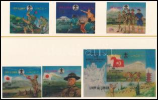 1972 Cserkész 3D sor záróérték nélkül Mi 522-526 + Mi 527 blokk