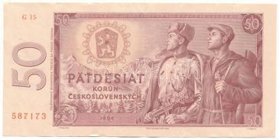 Csehszlovákia 1964. 50K "G 15 587173" T:F szép papír Czechoslovakia 1964. 50 Korun "G 15 587173" C:F fine paper Krause 90.