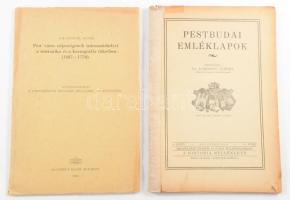 Pestbudai Emléklapok Dr. Gárdonyi Albert (szerk.) Historia IIV. kötet 1-4 füzet 1932, Papírborítóval. utolsó lap sérült, +  Fallenbüchl Zoltán Pest város népességének származáshelyei a statisztika és kartográfia tükrében 1687-1770