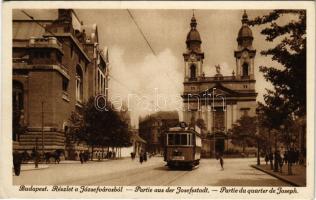 Budapest VIII. Józsefváros, Telefonközpont, templom, 16-os villamos (EK)