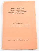 Dr. Tóth László: Tanulmányok a szegénységi vita forrásainak történetéhez   Sárkány-Nyomda, 1934 64p.Kiadói papírborítóval