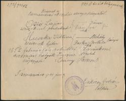 1941 Rákóczy István tarnamérai lelkész aláírása okmányon