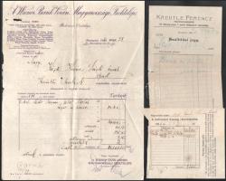 1920-1923 3 db Kézdi-Kovács Lászlónak (1864-1942) szóló 3 db számla