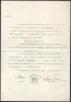 1927, 1929 Sulczer Vilmosnak szóló 2 db kinevező okirata, egyiken Sárdy Gyula aláírásával