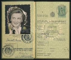 1941 Bp., A Magyar Királyság által kiállított fényképes útlevél szlovák vízummal