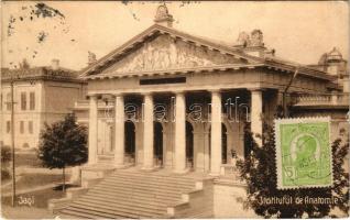 1913 Iasi, Jassy, Jászvásár; Insitutul de Anatomie. F. Saraga / Insitute of Anatomy. TCV card (EK)