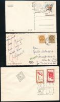 11 db magyar és külföldi küldemény, közte cenzúra, alkalmi bélyegzés, FDC stb.