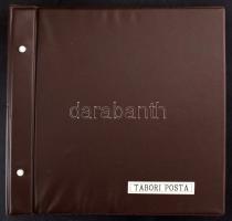 100 férőhelyes képeslap berakó album, laponként 4 hellyel, karton tartóban / postcard album with 100 places, with paper case