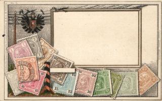 Set of German stamps litho