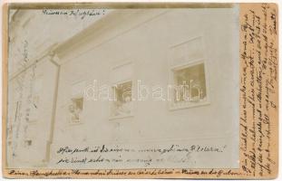 1902 Nagyszeben, Hermannstadt, Sibiu; 5 fillér díjjegyes levelezőlapra ragasztott fotó / photo glued on postcard (EB)