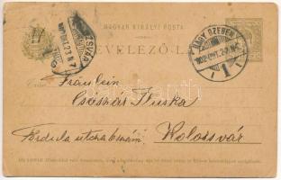 1902 Nagyszeben, Hermannstadt, Sibiu; 5 fillér díjjegyes levelezőlapra ragasztott fotó / photo glued...