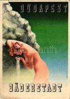 Budapest - Bäderstadt / Budapest fürdőváros, magyar turisztikai reklám. Klösz György és Fia r.t. / Hungarian tourism campaign s: Szilas Horváth (EB)